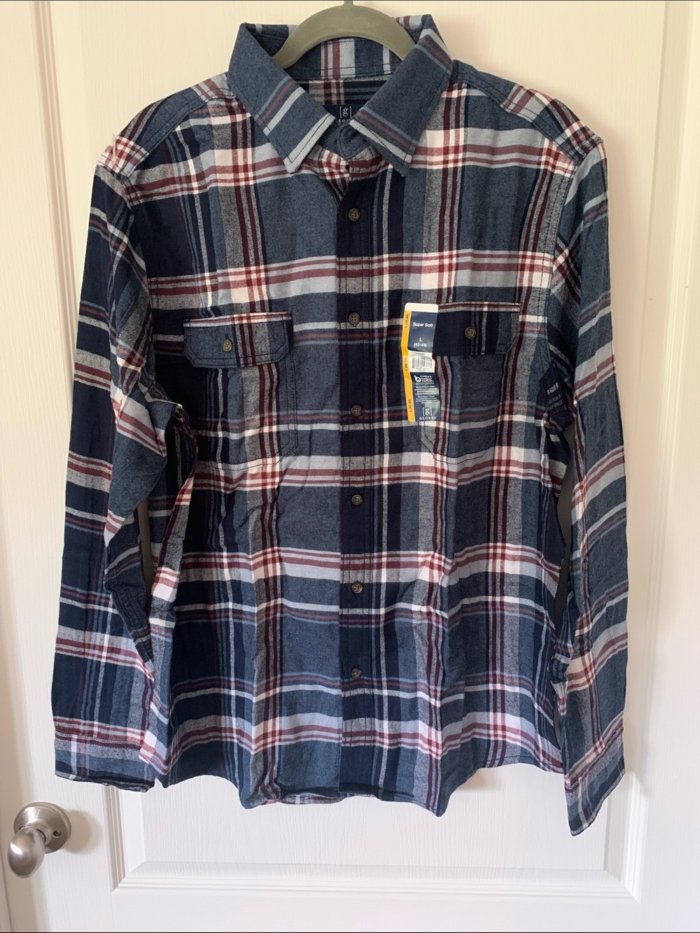 George Plaid Button-Down Shirt - Navy, Burgundy, White